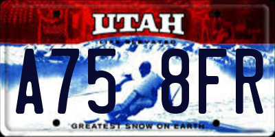 UT license plate A758FR