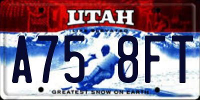 UT license plate A758FT