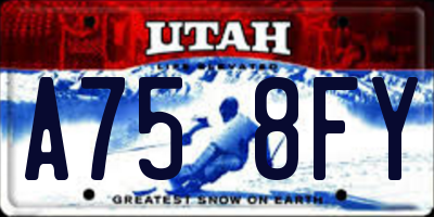 UT license plate A758FY