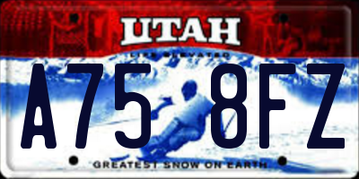 UT license plate A758FZ