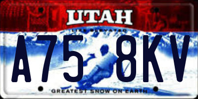 UT license plate A758KV