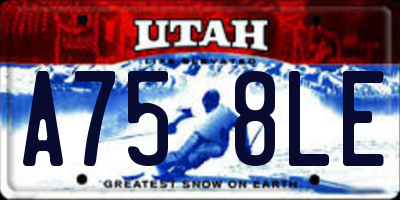 UT license plate A758LE