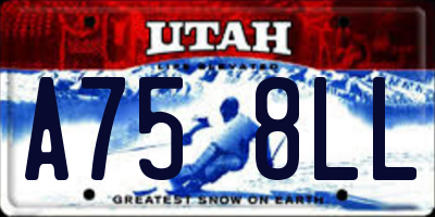 UT license plate A758LL