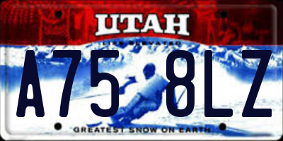 UT license plate A758LZ