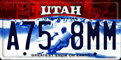 UT license plate A758MM