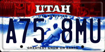 UT license plate A758MU