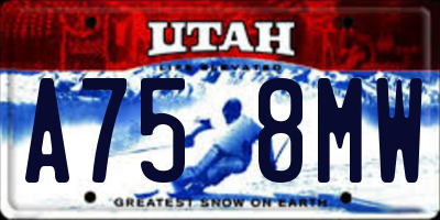 UT license plate A758MW