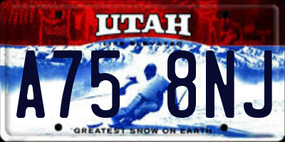 UT license plate A758NJ