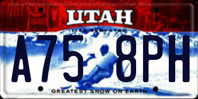 UT license plate A758PH