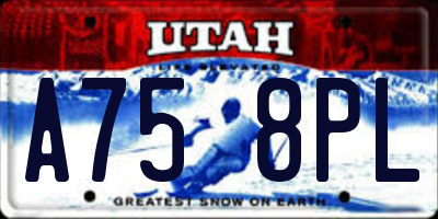 UT license plate A758PL