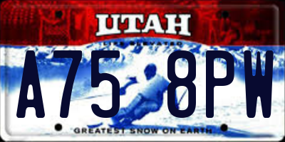 UT license plate A758PW
