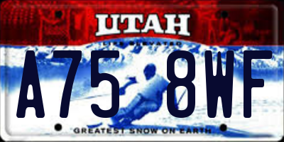 UT license plate A758WF