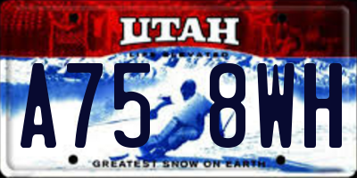 UT license plate A758WH