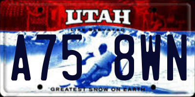 UT license plate A758WN