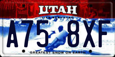UT license plate A758XF