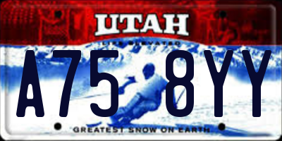 UT license plate A758YY