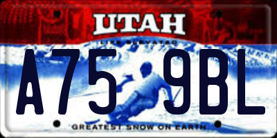 UT license plate A759BL