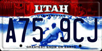 UT license plate A759CJ