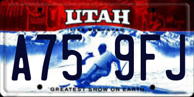 UT license plate A759FJ