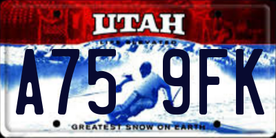 UT license plate A759FK