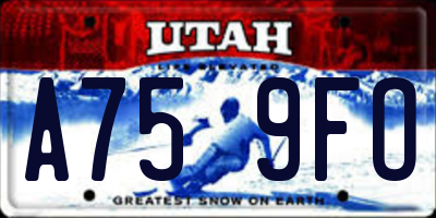 UT license plate A759FO