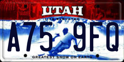 UT license plate A759FQ
