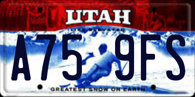 UT license plate A759FS