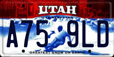 UT license plate A759LD