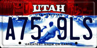 UT license plate A759LS