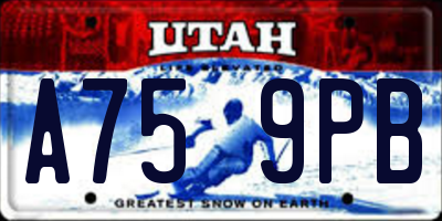 UT license plate A759PB