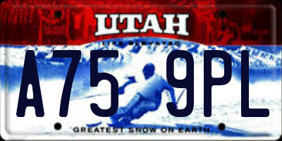 UT license plate A759PL