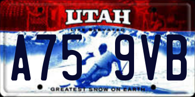 UT license plate A759VB