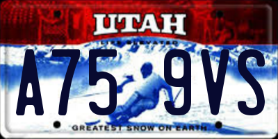 UT license plate A759VS