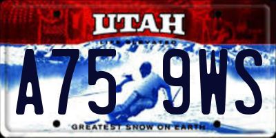 UT license plate A759WS