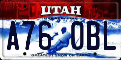 UT license plate A760BL