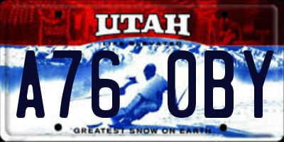 UT license plate A760BY