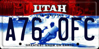 UT license plate A760FC