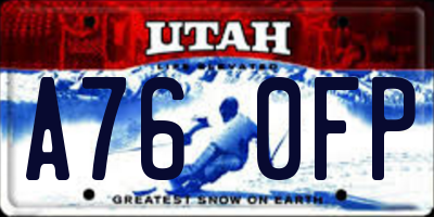 UT license plate A760FP