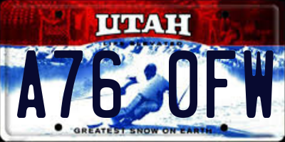 UT license plate A760FW