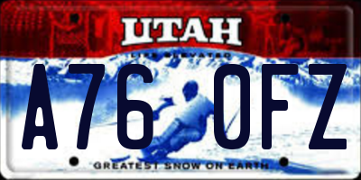 UT license plate A760FZ