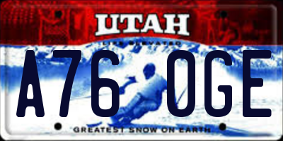 UT license plate A760GE