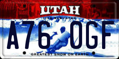 UT license plate A760GF