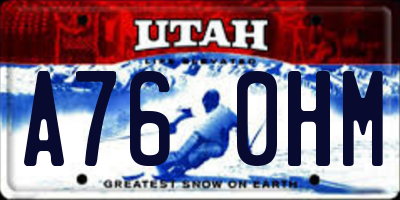 UT license plate A760HM