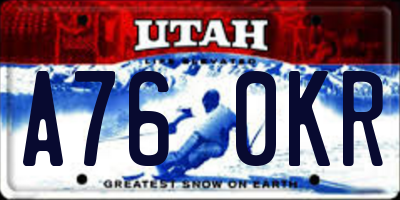 UT license plate A760KR