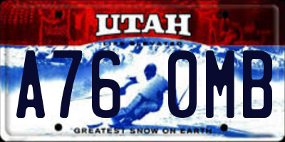 UT license plate A760MB