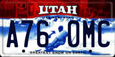 UT license plate A760MC