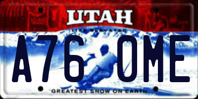 UT license plate A760ME