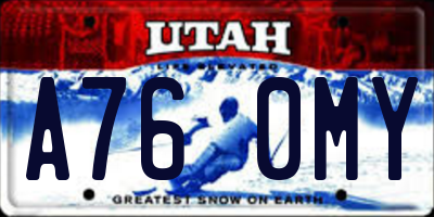 UT license plate A760MY