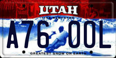 UT license plate A760OL