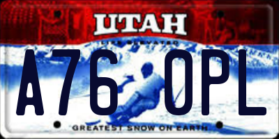 UT license plate A760PL